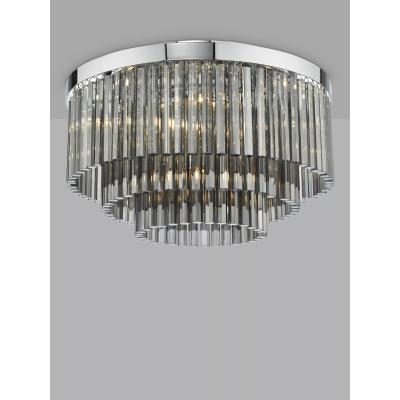 John Lewis Där Logan Smoked Crystal Flush Ceiling Light