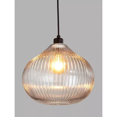 John Lewis John Lewis & Partners Raindrop Easy-to-Fit Glass Ceiling Shade, Clear