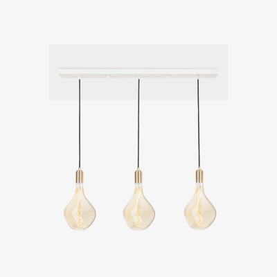 John Lewis Tala Linear Bar Triple Pendant Ceiling Light with Voronoi II LED Bulbs, White