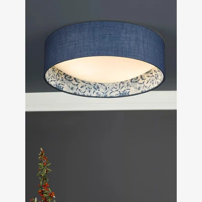 John Lewis English Heritage Down House 2 Light Flush Ceiling Light, Navy