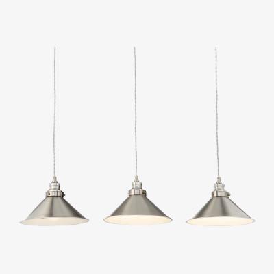John Lewis John Lewis & Partners Tobias 3 Pendant Diner Ceiling Light, Nickel