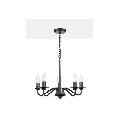 John Lewis John Lewis Wakefield 5 Arm Pendant Ceiling Light, Black