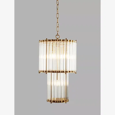 John Lewis Pure White Lines Double Monza Small Ceiling Light, Metallic