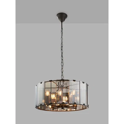 John Lewis Bay Lighting Symphony Glass Ceiling Light, Slate Grey
