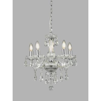 John Lewis Laura Ashley Harriet Crystal 5 Arm Chandelier Ceiling Light, Clear