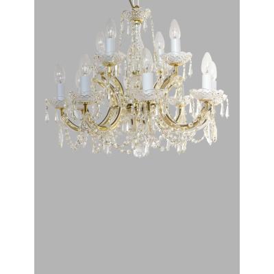 John Lewis Impex Marie Theresa Double Tiered Crystal Chandelier Ceiling Light, 8 Arms