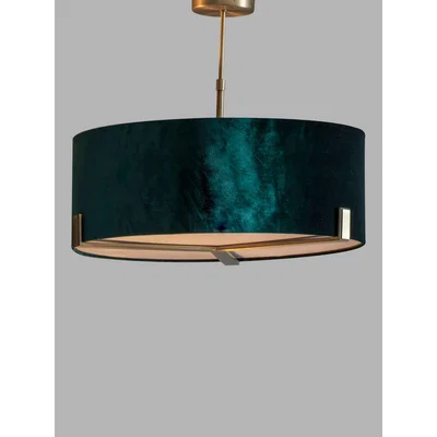 John Lewis Bay Lighting Wimbledon Diffuser Ceiling Light, Antique Brass/Green