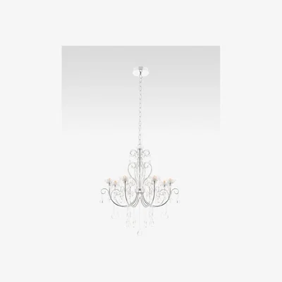 John Lewis Bay Lighting Paloma 8 Arm Ceiling Light, Clear/Chrome
