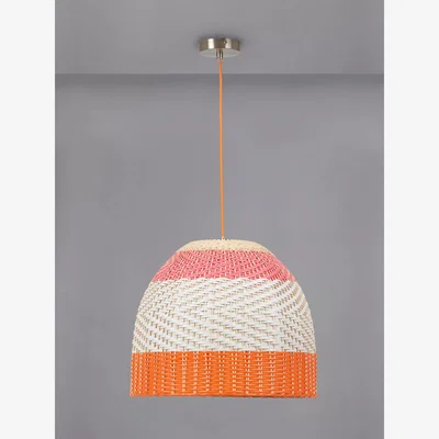 John Lewis Pacific Brera Woven Rattan Striped Pendant Ceiling Light