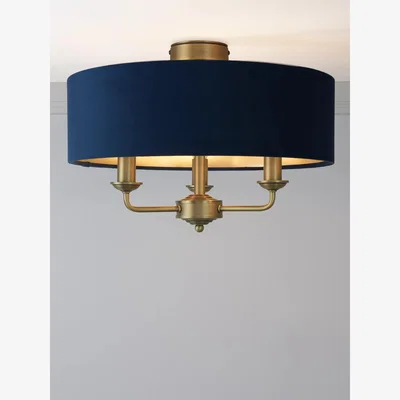 John Lewis Laura Ashley Sorrento 3 Arm Semi Flush Ceiling Light