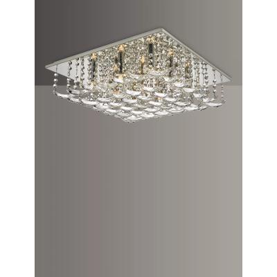 John Lewis Där Orella Crystal Large Semi Flush Ceiling Light, Clear/Polished Chrome