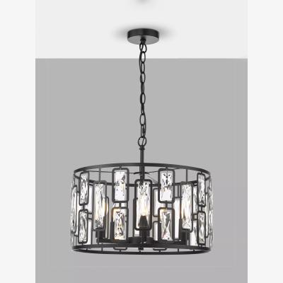 John Lewis Där Zoelle 5 Bulb Crystal Pendant Ceiling Light, Black