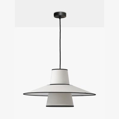 John Lewis John Lewis Scandi Layered Shade Ceiling Light, Off White/Black
