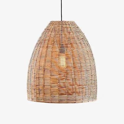 John Lewis Nkuku Noko Wicker Conical Pendant Light, Natural