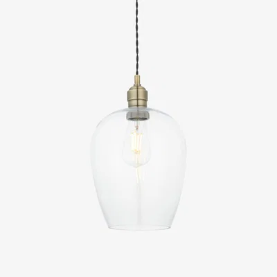 John Lewis Bay Lighting Brighton Single Pendant Ceiling Light, Antique Brass