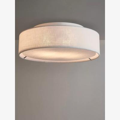John Lewis John Lewis Samantha Linen Semi Flush Ceiling Light, White