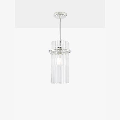 John Lewis English Heritage Eltham Rodded Glass Pendant Ceiling Light, Clear/Polished Nickel