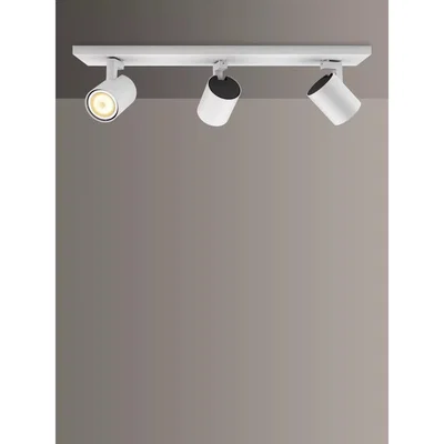 John Lewis Philips Hue White Ambiance Runner LED Smart Triple Spotlight with Bluetooth, White