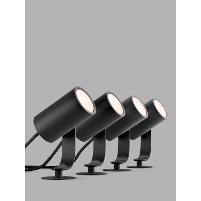 John Lewis Philips Hue Lily Outdoor Spotlight Base Unit and 3x Lily Spotlights, Black