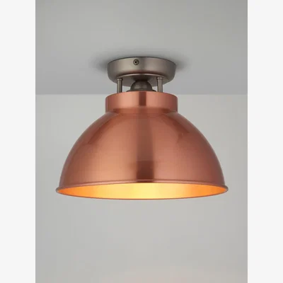 John Lewis John Lewis Baldwin Semi Flush Ceiling Light, Brushed Copper