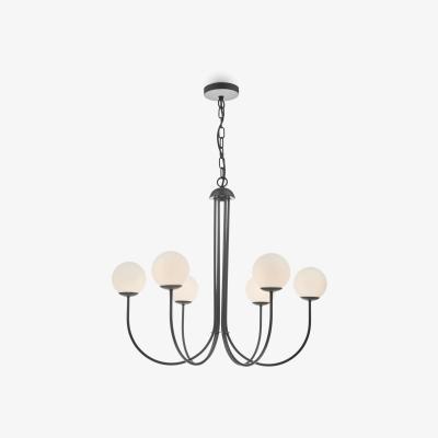 John Lewis Där Ornella Opal Glass Ceiling Light, Matt Black
