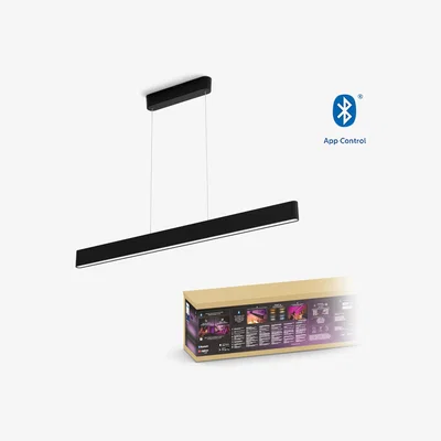 John Lewis Philips Hue Ensis Smart LED Pendant Ceiling Light with Bluetooth, Black