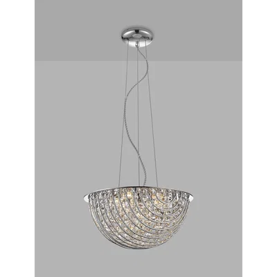 John Lewis Impex Millie Crystal Ceiling Light, Medium, Chrome