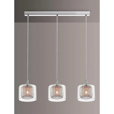John Lewis Impex Laure Mesh Bar Ceiling Light, Clear/Copper