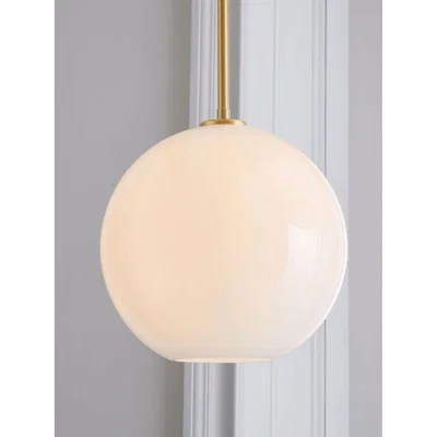 John Lewis west elm Sculptural Milk Glass Globe Ceiling Light, White