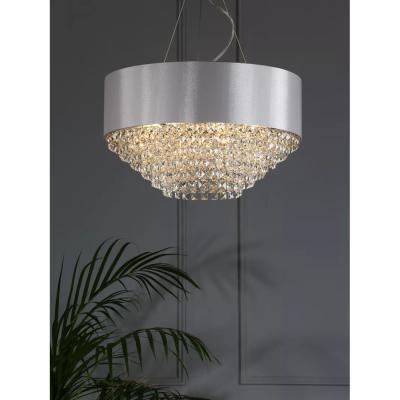 John Lewis Laura Ashley Carrington Crystal Glass Ceiling Light, Smooth Grey