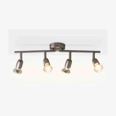 John Lewis ANYDAY John Lewis & Partners 4 Spotlight Ceiling Bar, Brushed Chrome
