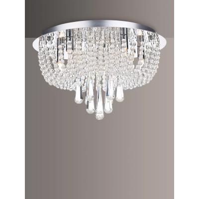 John Lewis Där Saigon Crystal Flush Ceiling Light, Clear/Chrome