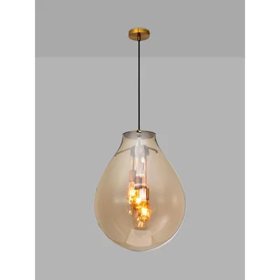 John Lewis Impex Rio Glass Ceiling Light, Large, Champagne