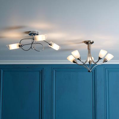 John Lewis ANYDAY John Lewis & Partners Limbo Semi Flush 3 Arm Ceiling Light, Chrome