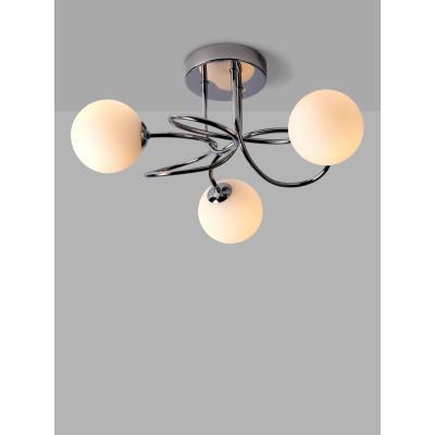 John Lewis John Lewis & Partners Twine Semi Flush Ceiling Light, Chrome