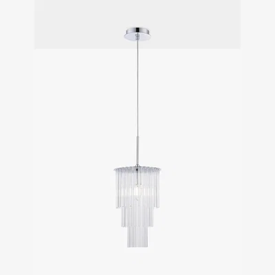 John Lewis Impex Panama 1 Light Pendant Ceiling Light, Silver Chrome