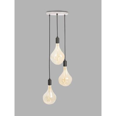 John Lewis Tala Graphite Triple Pendant Cluster Ceiling Light with Voronoi II 3W ES LED Dimmable Tinted Bulbs