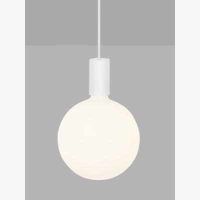 John Lewis Tala Alumina Single Pendant Ceiling Light with Sphere V LED Bulb, Chalk
