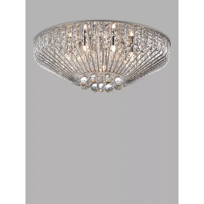 John Lewis Impex Carlo Crystal Flush Ceiling Light, Large, Chrome