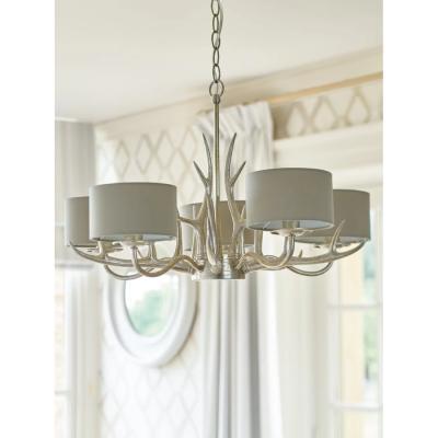 John Lewis Laura Ashley Mulroy 5 Arm Chandelier Ceiling Light, Champagne