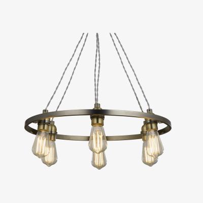 John Lewis John Lewis & Partners Bistro Hoop Pendant Ceiling Light, 6 Light, Pewter