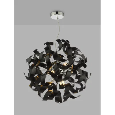 John Lewis Där Swash Ceiling Light, Satin Black