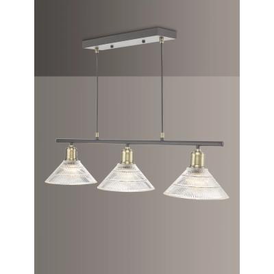 John Lewis Där Boyd Prismatic Glass Bar Ceiling Light, Clear/Brass