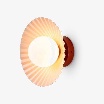 John Lewis houseof Pleat Flush Wall & Ceiling Light, Burnt Orange/Pink
