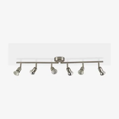 John Lewis ANYDAY John Lewis & Partners Keely 6 Spotlight Ceiling Bar, Brushed Steel