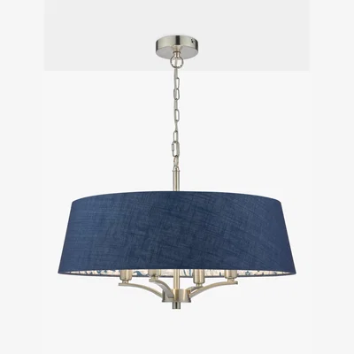 John Lewis English Heritage Down House 4 Light Pendant Ceiling Light, Navy