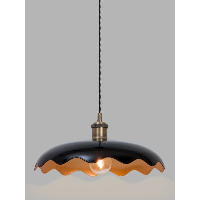 John Lewis John Lewis & Partners Sinamay Ceiling Light, Black/Antique Brass