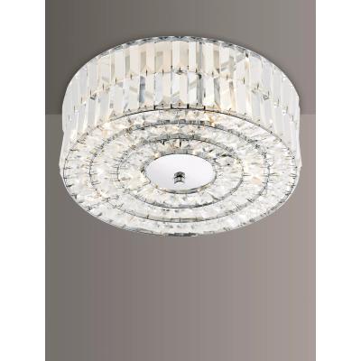 John Lewis Där Errol Crystal Semi Flush Ceiling Light, Clear/Polished Chrome