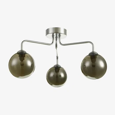 Knees dar lighting FEY0350-01 Feya 3 Light Semi Flush Polished Chrome Smoked Glass