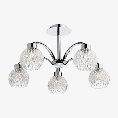 Knees Dar Lighting YAS0550 Yasmin 5 Light Semi Flush Polished Chrome